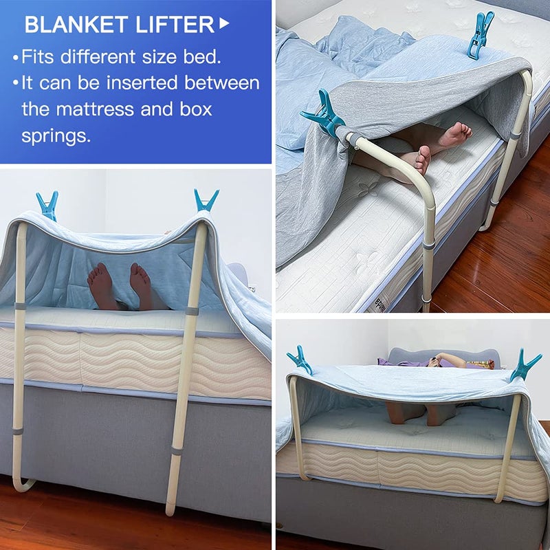 Zelen Blanket Lifter for Feet Lift Bar Sheet Riser Foot Tent Blanket Support Holder 26-34'' Adjustable Bed Cradle Assistance Device Hospital Bed Rail Accessories Leg Knee Ankle Post Surgery Recovery - Image 5